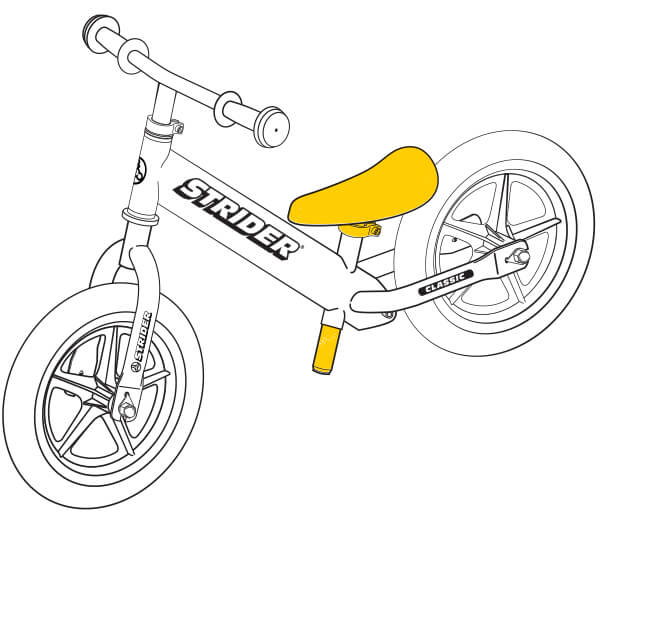 illustration Strider 12 Classic balance bike seat