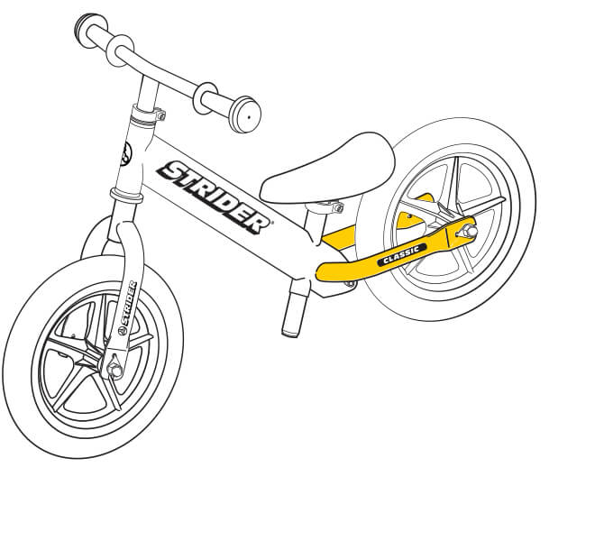illustration Strider 12 Classic balance bike footrests