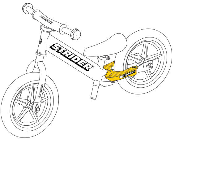 illustration Strider 12 Sport balance bike footrests