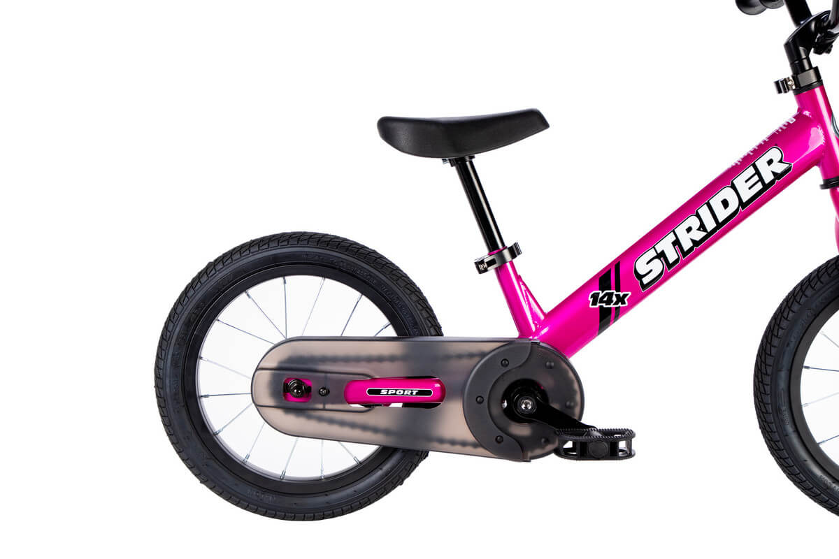 Strider 14x Sport Balance Bike - Fuchsia | Easy-Ride Pedal Conversion Kit